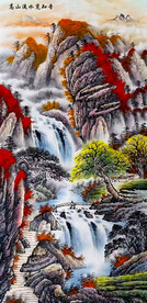 竖幅山水画