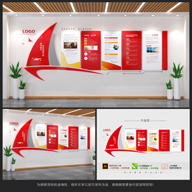 红色企业文化墙