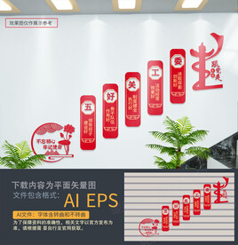 五好关工委文化墙楼梯