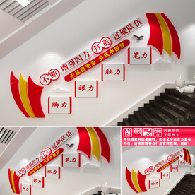 增强四力楼道文化墙