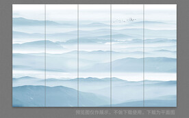 水墨山水画屏风隔断