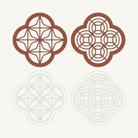 梅花形窗花格 花窗 中式图案