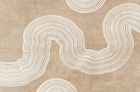 暖灰线条抽象图案地毯