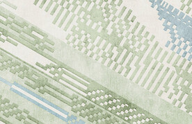 绿色抽象色块地毯