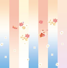 汉服四色渐变大花