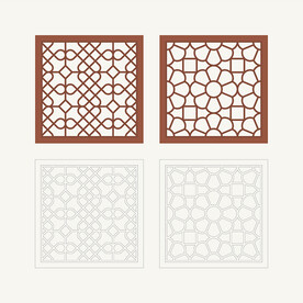 正方形窗花格 花窗 中式图案