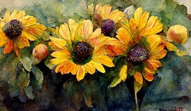 北欧风向日葵花卉挂画装饰画