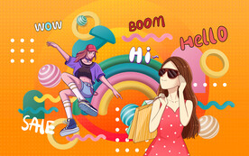 漂亮个性女生背景设计