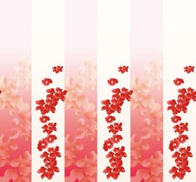 汉服渐变红花黄花