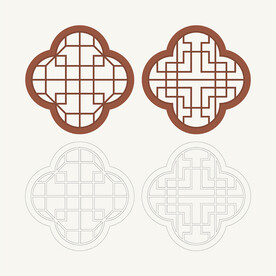 梅花形窗花格 花窗 中式图案