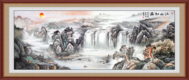 客厅山水画 国画中堂画