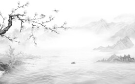 花鸟灰色别墅山水 TIF分层