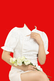  高清女士形象照工作礼服旗袍模