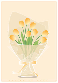 矢量黄色郁金香花束