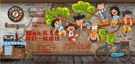 那些年我们一起走过背景墙壁画