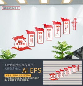 五项重大原则党建楼梯墙