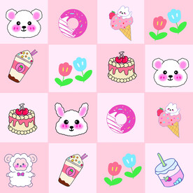 粉色甜品兔子
