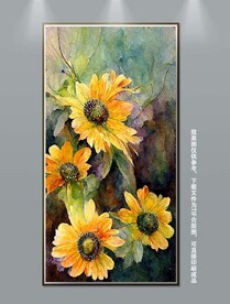 手绘向日葵装饰画