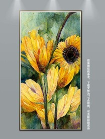 手绘向日葵装饰画