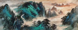 旭日东升办公室挂画