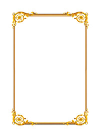 欧式古典花纹高贵金色浮雕边框