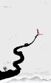 江南水乡水墨画