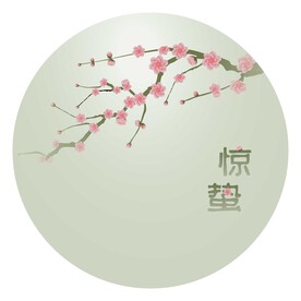 二十四节气惊蛰背景图矢量图