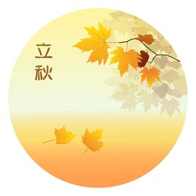 二十四节气立秋背景图矢量图