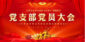 党支部党员大会展板