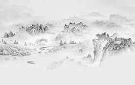 新中式水墨山水国画电视背景墙