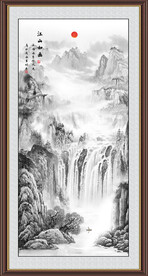 竖幅水墨画