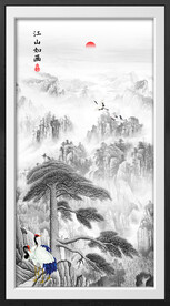 迎客松水墨画