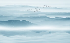 水墨群山背景墙