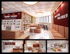 草图大师图书室效果图