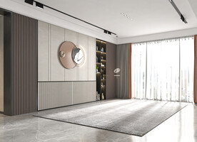 现代极简 轻奢客厅 空场景