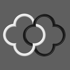 高清分层透明底平开门饰花打印图