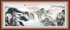 迎客松国画山水