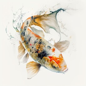 年年有鱼水彩画鲤鱼