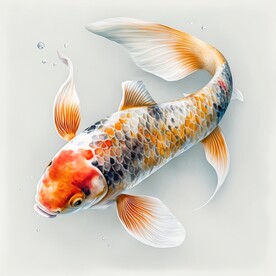 漂亮的手绘锦鲤