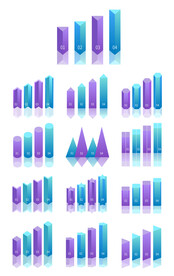 立体柱形图可视化素材