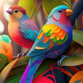 五彩羽毛的鸟儿