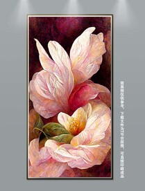 北欧手绘轻奢花卉装饰画