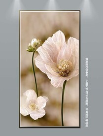 北欧现代轻奢素雅花卉玄关装饰画