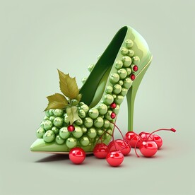 绿色创意高跟鞋