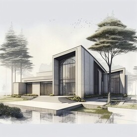 建筑设计线稿图