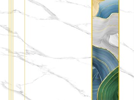 灰白根大理石背景墙 瓷砖拼花