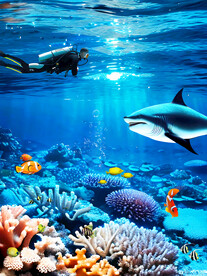 儿童海底背景墙