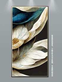 手绘轻奢几何花卉装饰画