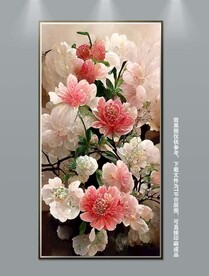 现代抽象轻奢花卉客厅装饰画