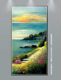 北欧海上风景ins风高档装饰画